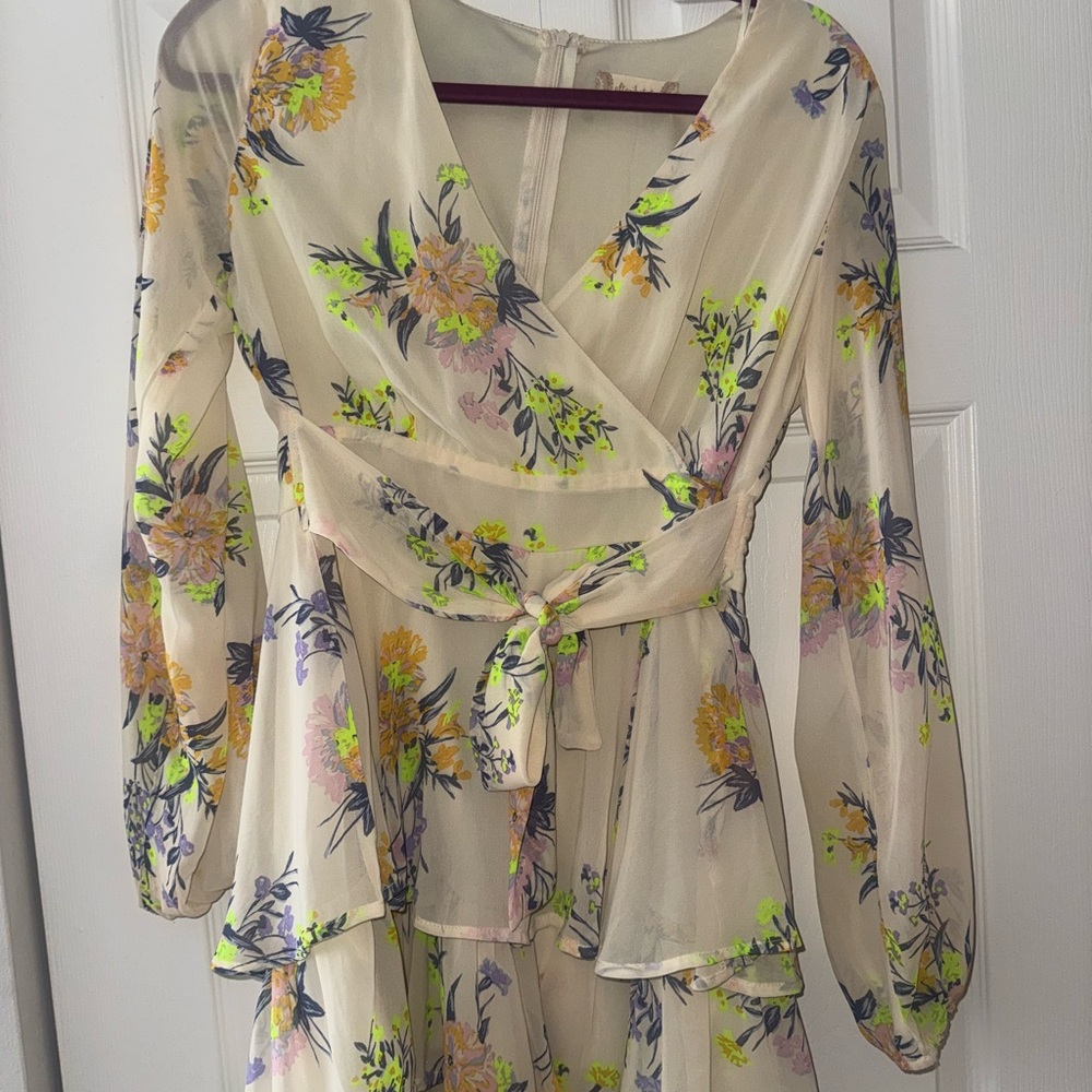 Altar'd State Cream Romper with Bishop Sleeves